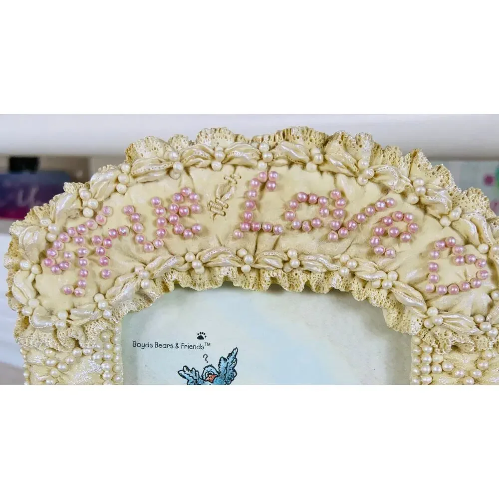 Vintage Wedding Boyds Bears & Friends True Love Pearl Picture Photo Frame